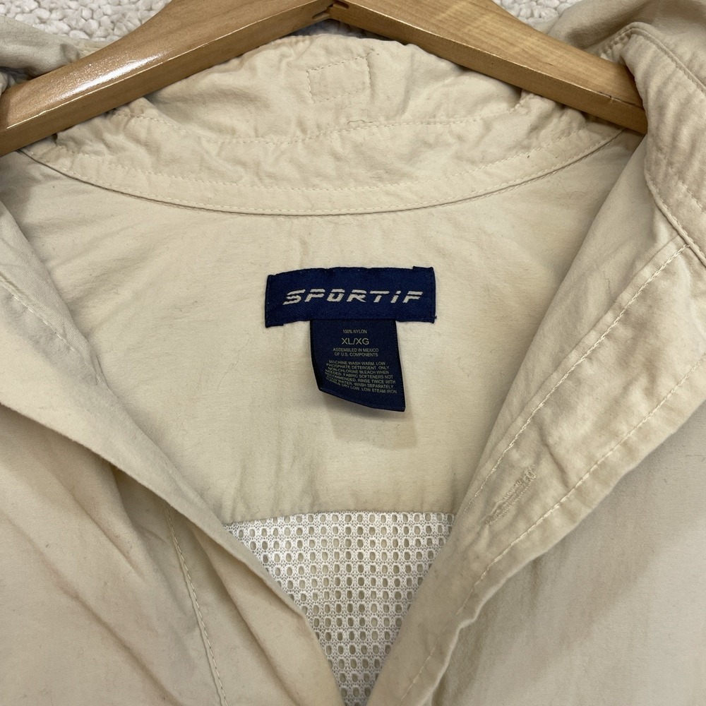 Sportif Fishing Shirt Mens XL Tan Long Sleeve Nylon Ventilated Utility Outdoor - Picture 6 of 10